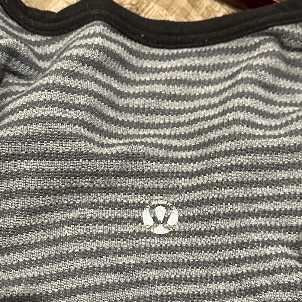 Lululemon Striped Gray and Black Long Sleeve Women's Top